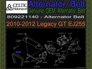 Correa de alternador original OEM Subaru # 809221140 2010-2012 Legacy GT EJ255 - Imagen 1 de 1