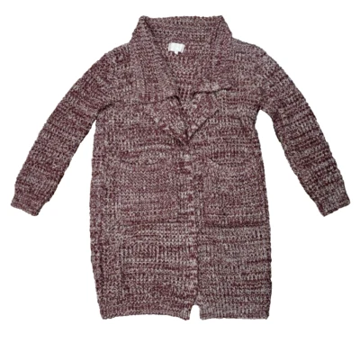 Cárdigan Suéter Skies are Azul Granate Blanco Rojo Abierto Boho Mujer Talla Grande Foto 1 de 4