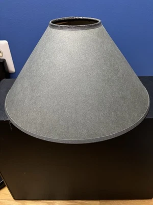 Empire Style Clip-on Lamp Shade in Charcoal Color, SEE PHOTOS FOR IMPERFECTION - Image 1 of 4