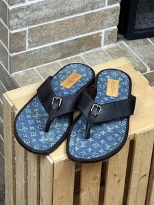 Louis Vuitton Monogram Blue Denim Sandalen Größe US:9 EU:42 - Bild 1 von 13