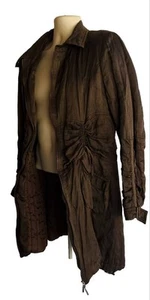 Javier Simorra Women's SZ 10 Long Cinch Trench Coat Brown Jacket Quilted Lining - Picture 1 of 8