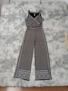 White House Black Market Gr. 0 Jumpsuit schwarz marokkanisch Boho V-Ausschnitt weites Bein Whbm - Bild 1 von 18