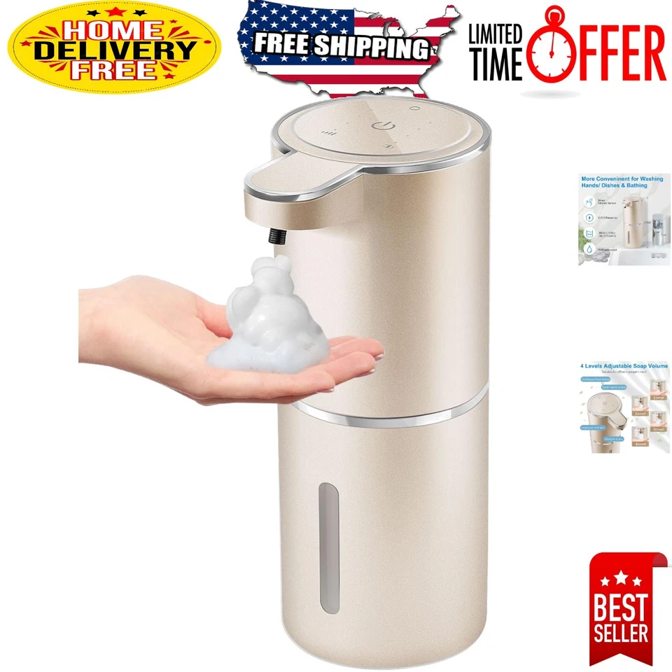 Gotofine Automatic Foaming Soap Dispenser4-Level Adjustable Foam Wall Mount S...