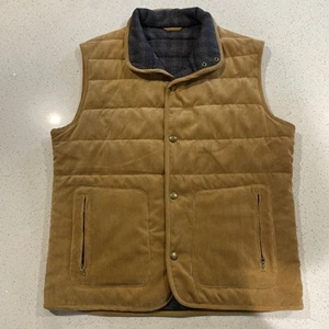 Vineyard Vines Mens Corduroy Flannel Lined Brown Vest Size Large - Picture 1 of 7