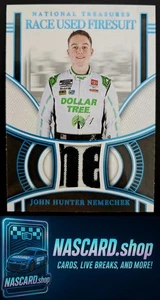 2024 National Treasures John Hunter Nemechek Race Used Firesuit Platinum 1/1 - Imagen 1 de 2