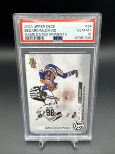 2023 UPPER DECK CONNOR BEDARD MCDAVID GAME DATED MOMENTS ROOKIE #34 PSA 10 - Picture 1 of 2