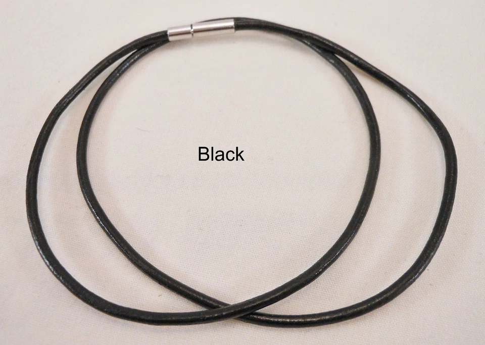 Leather Necklace Cord Surfer Choker 2mm with Bayonet Clasp - Made in USA -Unisex - Image 1 of 1