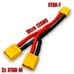 ✅ XT60 Adapterkabel Y Y-Kabel Parallel Lipo Akku Buchse Stecker 12AWG Kabel 10cm - Bild 1 von 15