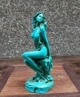 Hand-Carved Chinese Natural Turquoise Green Statue People beauty Exquisite