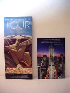 Brochure Rockefeller Center NY Walk Tour + cartolina John D Rockefeller 'I Believe' - Foto 1 di 8