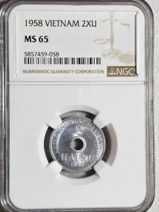 Vietnam 2 Xu 1958 NGC MS 65 - Picture 1 of 2