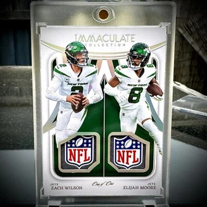 2022 Immaculate Zach Wilson Elijah Moore Dual NFL Shield Logo 1/1 One of One Gem - Picture 1 of 1