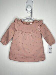 Carters 2 Pc Fleece Dress & Bloomers Baby Girls Size 6 Months Blush Pink Petals