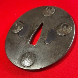Japanese Antique Tsuba of Katana Samurai Sword Guard Iron Rare Design 61-C58 - Picture 1 of 9