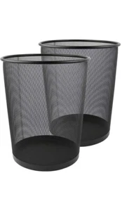 Zuvo leichter stabiler Abfalleimer Metall schwarz rund Gitter - 2er Pack - Bild 1 von 1