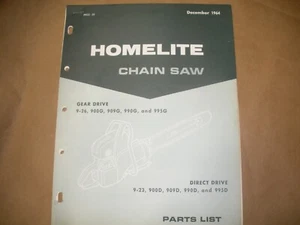 ORIG Homelite Motorsäge Ersatzteilliste Handbuch 900 Serie D+G DEC 64 01 - Bild 1 von 1
