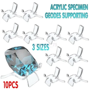 10x Specimen Geodes Supporting Base Mineral Display Stand Holder Easel Acrylic - Picture 1 of 19