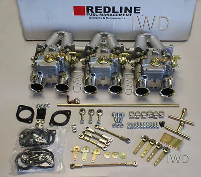 Weber DCOE kit - Triumph TR6  9/1971-1976 - 3 Genuine Webers, manifold, linkage - Image 1 of 4