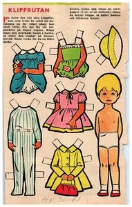 Swedish "Klipprutan" The Cutting Box Magazine Sheet Single Paper Doll "Dia" A3 - Picture 1 of 2