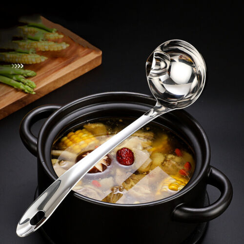 Stainless Steel Soup Fat Oil Separator Ladles Skimmer Spoon Soup Cola.TM