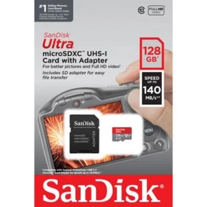 SanDisk Ultra SDSQUAB128GGN6MA Memoire Micro SD Ultra Mobile 128gb Adaptateur S - Zdjęcie 1 z 3