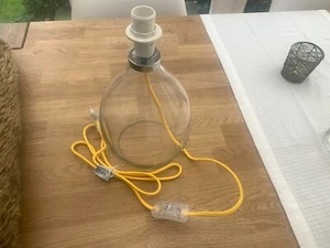 Leuchtenfuß Lampenfuss (ohne Lampenschirm) Fassung E14 H 26 cm Textilkabel gelb - Bild 1 von 2