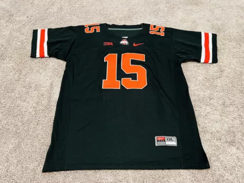 Nike Ohio State Buckeyes #15 Ezekiel Elliott Black Out Jersey Big 10 XXL Cover
