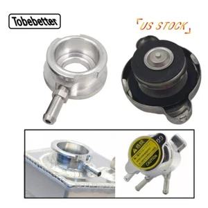 32mm 1.25" ID / Aluminum Radiator Weld On Filler Neck And 1 Radiator Cap New - Picture 1 of 12