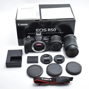 【NearMINT】Canon R50 RF-S 18-45mm + 55-210mm Double Lens kit JAPAN B#7650 - Picture 1 of 10