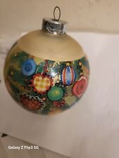 Vintage 1977 Hallmark Marjorie Ames Glass Ball Christmas Expressions Ornament
