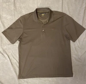 #63 Greg Norman Brown Polyester Play Dry Golf Shirt XL Little Wearing At Collar - Picture 1 of 10