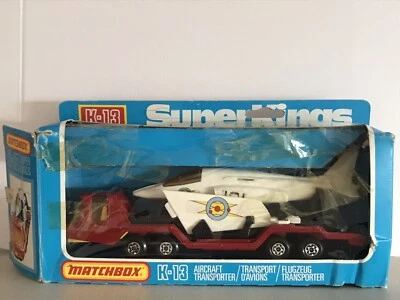 MATCHBOX SUPER KINGS K-13 DAF AIRCRAFT TRANSPORTER - 1978 -Box Originale - Immagine 1 di 4