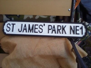 Insegna calcio ST JAMES' PARK NE1 stile retrò. Ottimo regalo per gli appassionati di Newcastle. - Foto 1 di 1