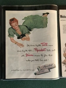 Pretty Girl in 1950s Pepsodent Toothpaste Ad - Picture 1 of 1