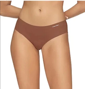 NEW Calvin Klein Invisibles Microfiber Seamless Hipster Panty Laser Cut L Brown - Picture 1 of 4
