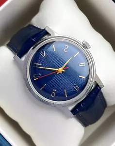 Vintage Poljot Mechanical Soviet 1 MchZ Men's Wristwatch Minimalist Watch - Picture 1 of 17