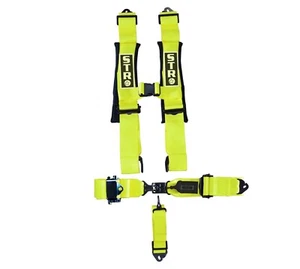 RATCHET Off Road Racing Race Harness Padded Belt 3" Wide Competition FLUO YELLOW - Picture 1 of 2