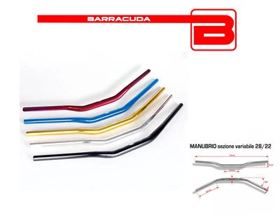 BARRACUDA Manubrio 28/22 Ergal Piega Bassa Per Ducati Monster S2R S4R S4RS - Imagem 1 de 4