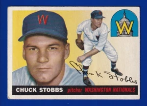 CHUCK STOBBS nationals 1955 TOPPS #41 VERY GOOD NO CREASES - Picture 1 of 2