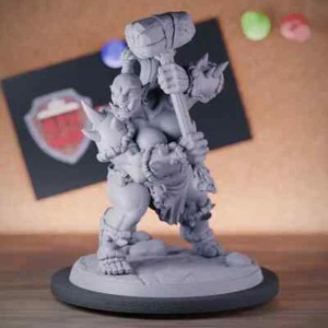 Female Ogre Warrior Miniature Orc Monster Mini Dungeons and Dragons Mini DnD 5e - Picture 1 of 8