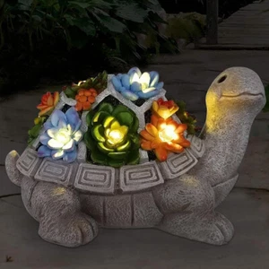 Solarleuchte Schildkröte Gartenfigur Tierfigur Garten Dekoration LED Solarlampe - Bild 1 von 15