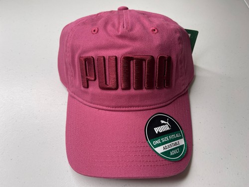 PUMA Cappello Cappello Bill da donna marrone rosso regolabile fibbia vestibilità rilassata precurvo nuovo con etichette
