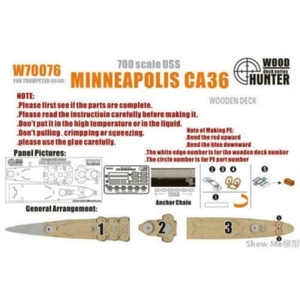 Hunter W70076 1/700 Wood Deck USS MINNEAPOLIS CA36 FOR TRUMPETER 05744 - Picture 1 of 2