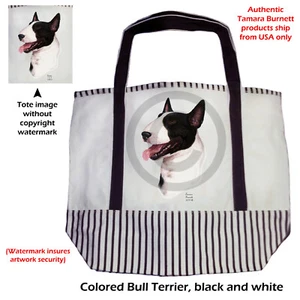 Canvas Tote - Black and White Bull Terrier - Picture 1 of 1