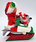 VTG 1980s Annalee sledding mouse & child 7.5 in tall *please read* Mobilitee kid