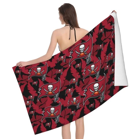 Tampa Bay Buccaneers Microfiber Absorbent Bath Towel Print Travel Blanket 32*52" Cover
