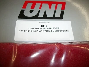 Filtro de aire grueso Uni espuma a granel 40 PPI 12"" x 16"" x 3/8"" rojo BF-5 - Imagen 1 de 5
