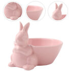 Ceramic Bunny Fruit Salad Bowl Pink