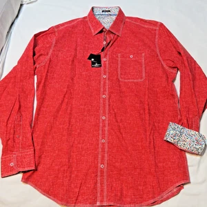 Camicia Bugatchi Classic Fit abbottonata - taglia XL rosso sbiadito - nuova vestibilità classica - Foto 1 di 11