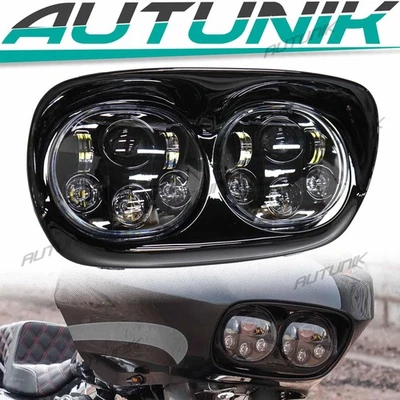 5.75" Dual LED Front Headlight Black Fit Harley Road Glide Ultra 1998–2013 Foto 1 de 4